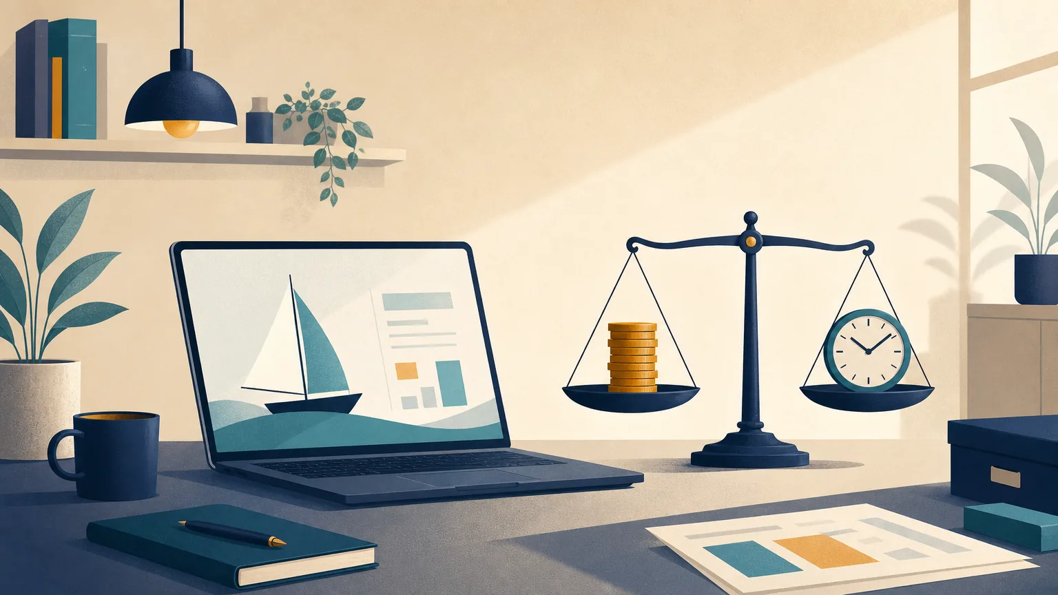 Illustration of weighing an AI tool's cost against the time it saves